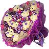 Букет з м'яких іграшок "Ведмедики в фіолетовому", Модель: 0, зображення 2 | Доставка квітів Шарм24