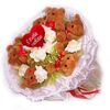 Букет из мягких игрушек "Мишки с сердечками", Модель: 0, зображення 2 | Доставка квітів Шарм24