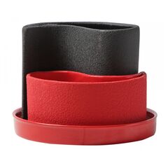Горшок керамический Капля шёлк черно-красный 0,7л/1,3л, Модель: 0 | Доставка цветов Шарм24