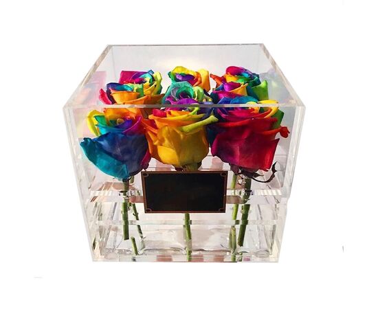 Коробка скляна для 9 троянд, Модель: 0 | Доставка квітів Шарм24