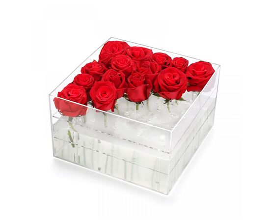Коробка стеклянная для 25 роз, Модель: 0 | Доставка цветов Шарм24
