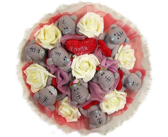 Букет з м'яких іграшок "Тедді", Модель: 0, зображення 2 | Доставка квітів Шарм24