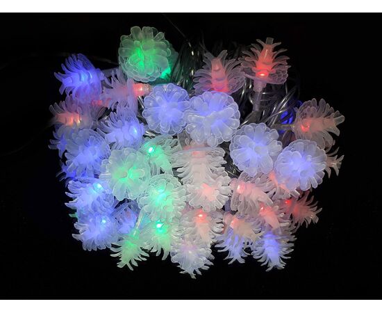Гирлянда LED шишка разноцветная 5м, Модель: 0, фото 4 | Доставка цветов Шарм24