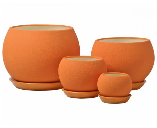 Горщик керамічний Куля шовк оранж 4,1 л, Модель: 0, зображення 2 | Доставка квітів Шарм24