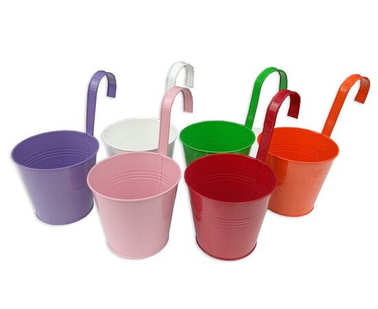 Кашпо окрашеное 2 л с S-образным подвесом, белый глянец 9144, Модель: 0, зображення 2 | Доставка квітів Шарм24