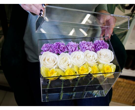 Коробка стеклянная для 15 роз, Модель: 0, фото 3 | Доставка цветов Шарм24