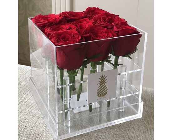 Коробка стеклянная для 9 роз, Модель: 0, фото 3 | Доставка цветов Шарм24