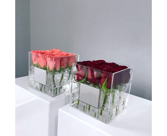 Коробка прозрачная белое дерево 20*20, Модель: 0, фото 3 | Доставка цветов Шарм24