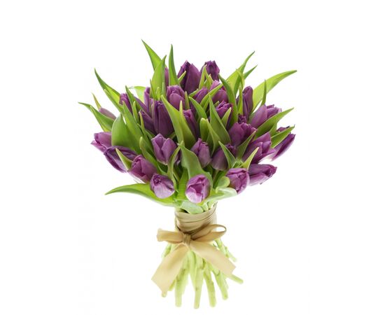 Букет из фиолетовых тюльпанов 35 шт, Модель: 0, фото 2 | Доставка цветов Шарм24