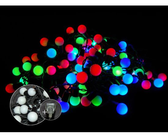 Гирлянда LED шарики разноцветные 5м, Модель: 0 | Доставка цветов Шарм24