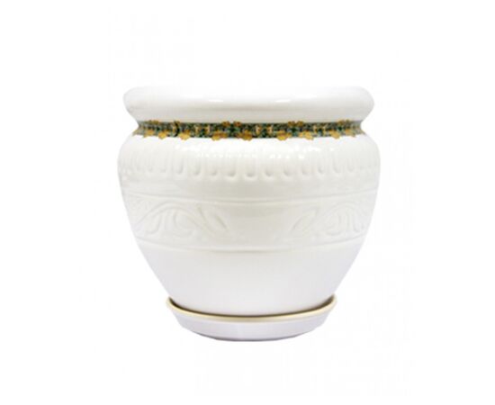Горшок керамический Амфора Золотая лоза 7,5 л белый, Модель: 0 | Доставка цветов Шарм24