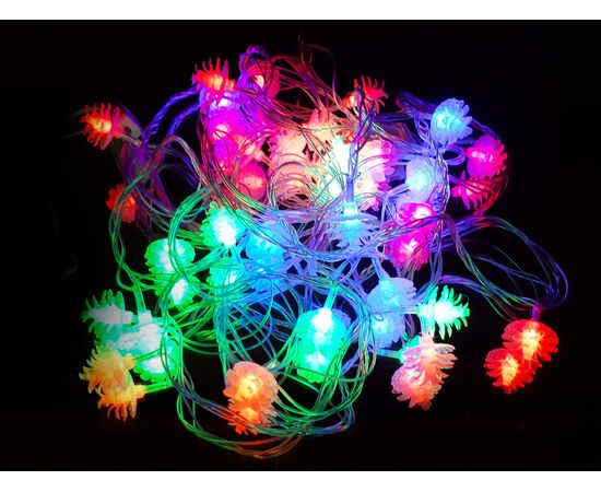 Гирлянда LED шишка разноцветная 5м, Модель: 0 | Доставка цветов Шарм24