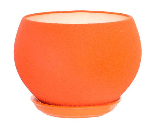 Горщик керамічний Куля шовк оранж 4,1 л, Модель: 0 | Доставка квітів Шарм24