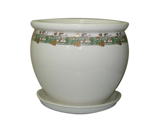 Горшок керамический Вьетнам белая золотая лоза 1,5л, Модель: 0 | Доставка цветов Шарм24