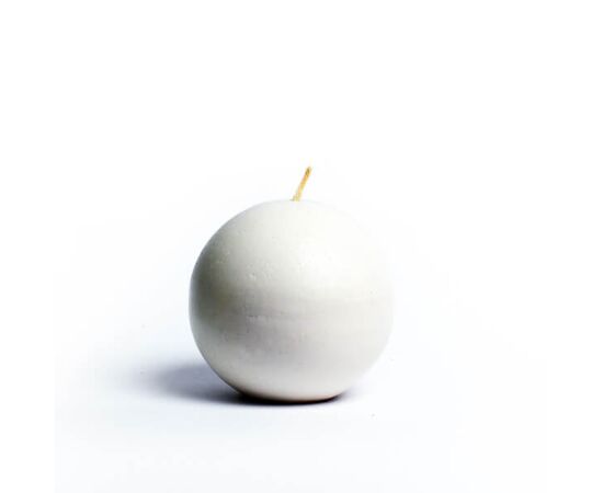 Свічка Куля біла велика 1с10, Модель: 0 | Доставка квітів Шарм24